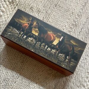 Horse-Themed Wooden Box